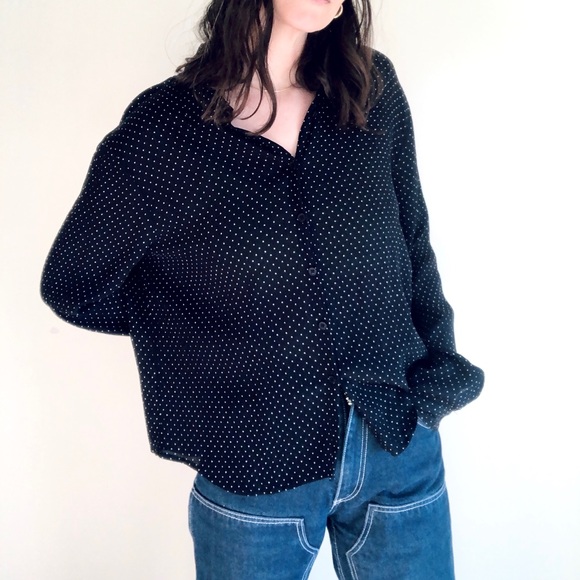 Polka dot silk button down - Picture 4 of 16